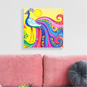 Toile Lever du soleil avec paon