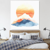 Toile Lever du soleil du pic Abstrait d'or (Insitu(Chambre))