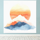 Toile Lever du soleil du pic Abstrait d'or (Insitu (Plancher de Bois))