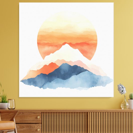Toile Lever du soleil du pic Abstrait d'or (Insitu(Salon))