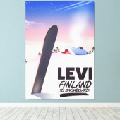 Toile Levi Finland Snowboard affiche voyage (Insitu (Plancher de Bois))