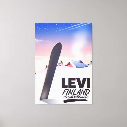 Toile Levi Finland Snowboard affiche voyage (Recto)