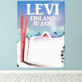 Toile Levi, Finlande affiche de voyage en ski (Insitu (Plancher de Bois))