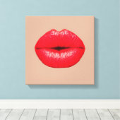 Toile Lèvres de café baiser pop art (Insitu (Plancher de Bois))