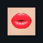 Toile Lèvres de café baiser pop art<br><div class="desc">Une image pop Art de cramoisis rouge vif lèvres s'agitant pour un baiser contre un arrière - plan de couleur café. Ce design s'inspire de l'art pop,  de l'art moderne,  de l'art graphique,  de la culture hipster et est sûr d'être une pièce de déclaration dans votre maison</div>