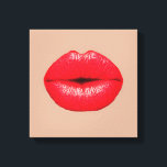 Toile Lèvres de café baiser pop art<br><div class="desc">Une image pop Art de cramoisis rouge vif lèvres s'agitant pour un baiser contre un arrière - plan de couleur café. Ce design s'inspire de l'art pop,  de l'art moderne,  de l'art graphique,  de la culture hipster et est sûr d'être une pièce de déclaration dans votre maison</div>