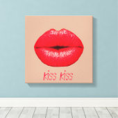Toile Lèvres de café baiser pop art (Insitu (Plancher de Bois))