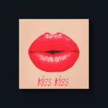 Toile Lèvres de café baiser pop art<br><div class="desc">Une image pop Art de cramoisis rouge vif lèvres s'agitant pour un baiser contre un arrière - plan de couleur café. Ce design s'inspire de l'art pop,  de l'art moderne,  de l'art graphique,  de la culture hipster et est sûr d'être une pièce de déclaration dans votre maison</div>