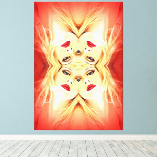 Toile Lèvres rouges (Insitu (Plancher de Bois))