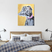Toile Lévrier en collier rose (Insitu(Chambre))