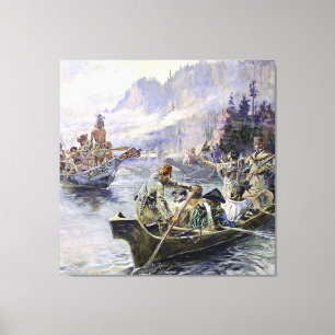 Toile "Lewis and Clark" de Charles M Russell
