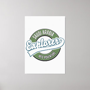 Toile L'explorateur saoudien dans le logo aventure