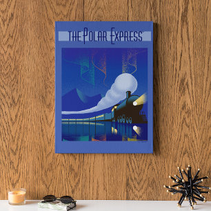 Toile L'Express polaire   Northern Lights Vintage voyage