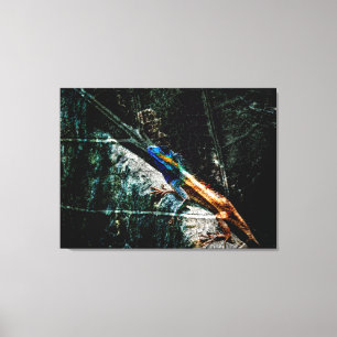 Toile lézard d'art sur la feuille