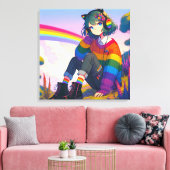 Toile LGBTQIA+ Anime Girl Lesbian Pride (Insitu(Salon))