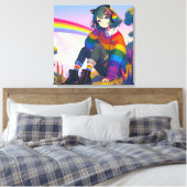 Toile LGBTQIA+ Anime Girl Lesbian Pride (Insitu(Chambre))