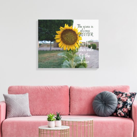 Toile L'Herbe Est Toujours Plus Verte Tournesol Canvas A (Insitu(Salon))