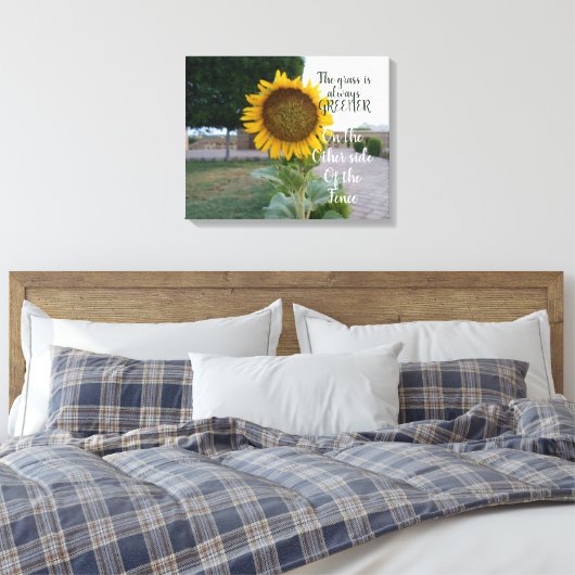 Toile L'Herbe Est Toujours Plus Verte Tournesol Canvas A (Insitu(Chambre))