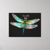 Toile Libellule colorée en verre teinté (Recto)