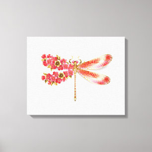 Toile libellule de fleurs avec sakura de bijoux