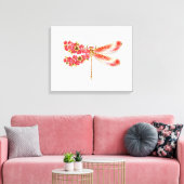 Toile libellule de fleurs avec sakura de bijoux (Insitu(Salon))