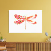 Toile libellule de fleurs avec sakura de bijoux (Insitu(Salon))