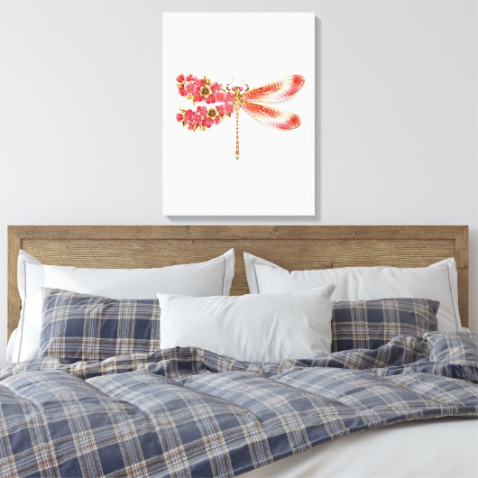 Toile libellule de fleurs avec sakura de bijoux (Insitu(Chambre))