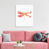 Toile libellule de fleurs avec sakura de bijoux (Insitu(Salon))