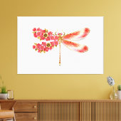 Toile libellule de fleurs avec sakura de bijoux (Insitu(Salon))