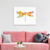 Toile libellule de fleurs jaunes (Insitu(Salon))