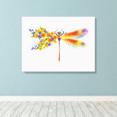 Toile libellule de fleurs jaunes (Insitu (Plancher de Bois))