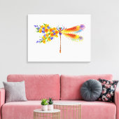 Toile libellule de fleurs jaunes (Insitu(Salon))