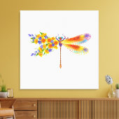 Toile libellule de fleurs jaunes (Insitu(Salon))