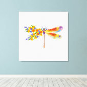 Toile libellule de fleurs jaunes (Insitu (Plancher de Bois))