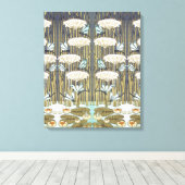 Toile Libellule et Lys Vert Sauge Vintage Art (Insitu (Plancher de Bois))