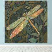 Toile Libellule verte bohème élégante (Insitu (Plancher de Bois))