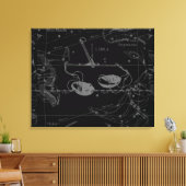Toile Libra Constellation Map Hevelius 1690 sept oct. (Insitu(Salon))