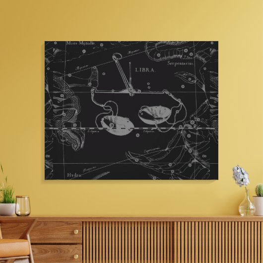 Toile Libra Constellation Map Hevelius 1690 sept oct. (Insitu(Salon))