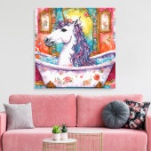Toile Licorne adorable dans le bain (Insitu(Salon))