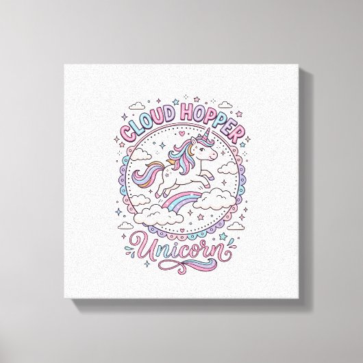 Toile Licorne Cloud Hopper Licorne Ludique Cadeau Mignon (Recto)