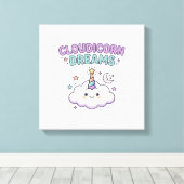 Toile Licorne Cloudicorn Rêves Tendance Graphique Tee De (Insitu (Plancher de Bois))