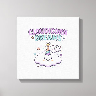 Toile Licorne Cloudicorn Rêves Tendance Graphique Tee De