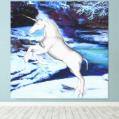 Toile Licorne dans la neige (Insitu (Plancher de Bois))