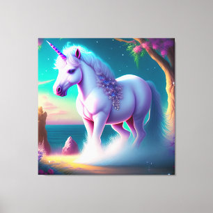 Toile Licorne dans l'art de la forêt