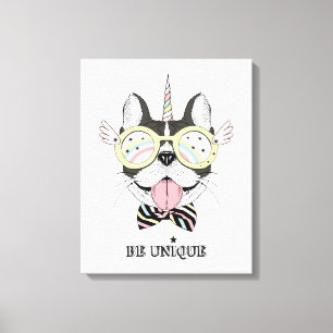 Toile Licorne de bouledogue français