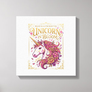 Toile Licorne en fleurs, design élégant Zazzle_1