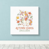 Toile Licorne Feuilles D'automne Licorne Graphisme Merch (Insitu (Plancher de Bois))