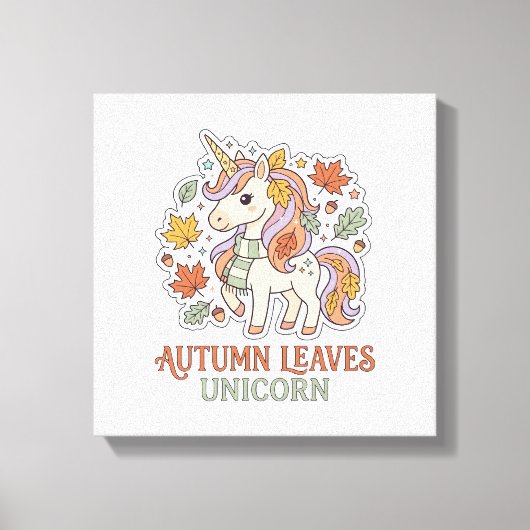 Toile Licorne Feuilles D'automne Licorne Graphisme Merch (Recto)