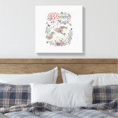 Toile Licorne Fleurir avec Magie Premium Vector Typograp (Insitu(Chambre))