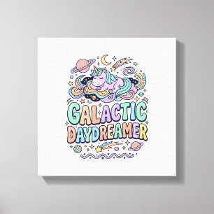 Toile Licorne Galactique Rêveuse Kawaii Autocollant et T